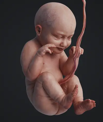 Modelo 3D — Gestação · embrião ao nascimento