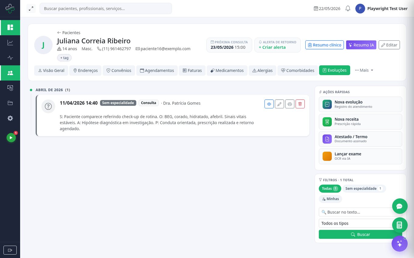 Prontuário eletrônico — ClinPlus